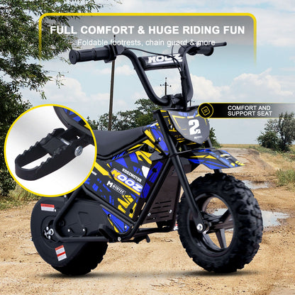 MotoTec 24v 250w Electric Mini Bike for Kids | Adjustable Speed | HP120E