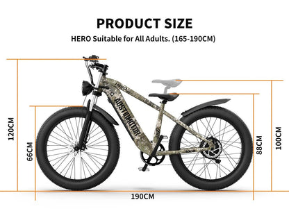 Aostirmotor Off-road Electric Bike Hero|1000w motor|52v20ah|Torque-85N.N