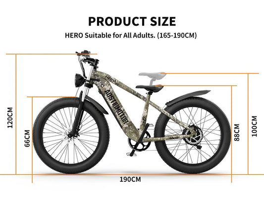 Aostirmotor Off-road Electric Bike Hero|1000w motor|52v20ah|Torque-85N.N