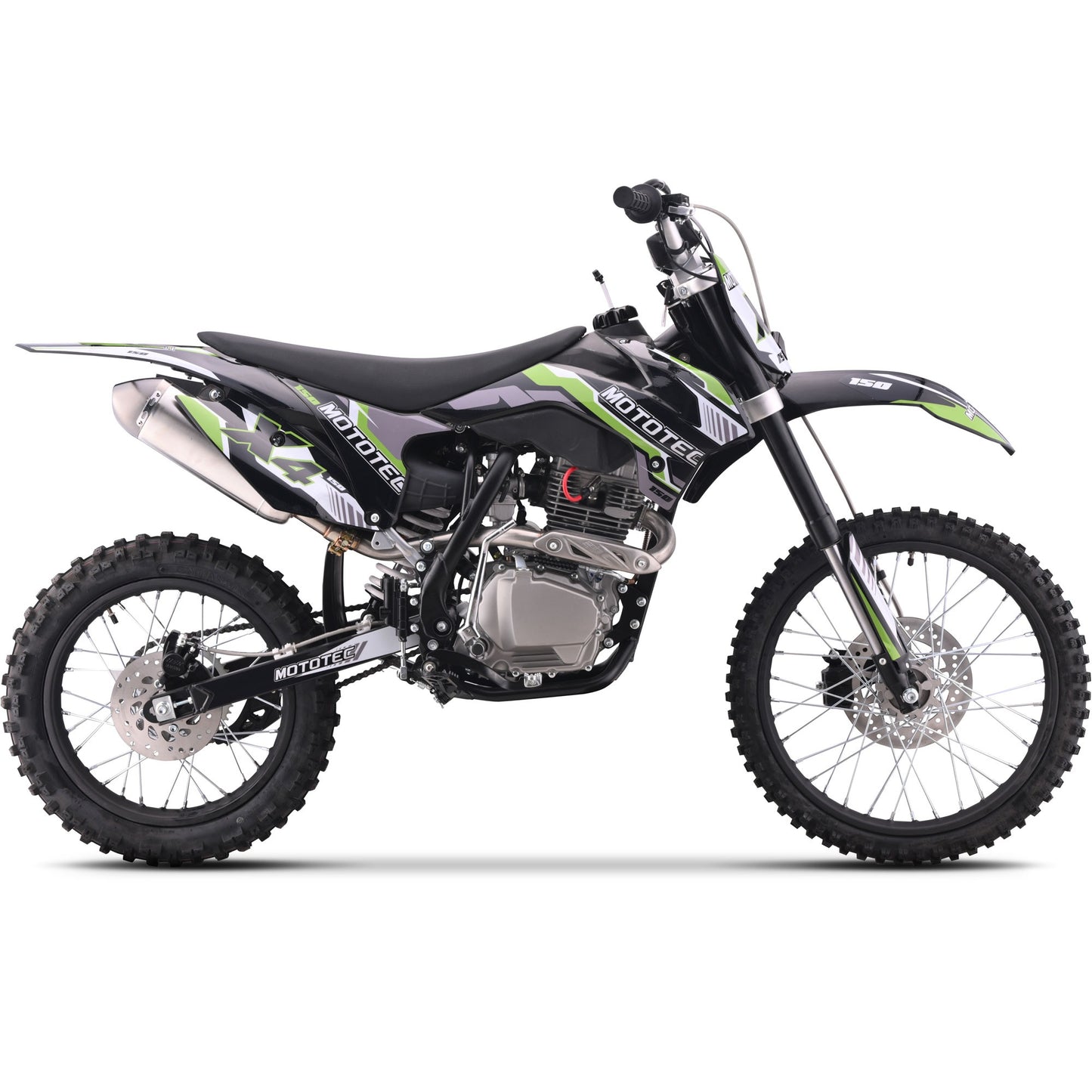 MotoTec X4 150cc 4-Stroke Gas Dirt Bike Black/Off Road Use Only