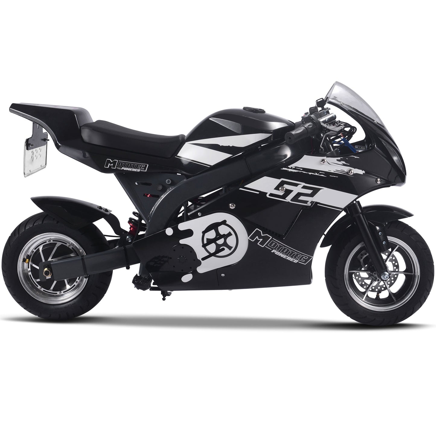 MotoTec 1000W 48V Electric Superbike Black