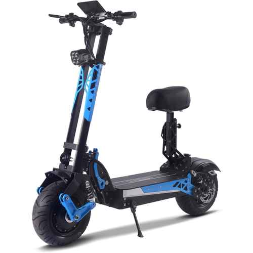 MotoTec scooter Switchblade 60v 4000w Lithium Electric Scooter Blue