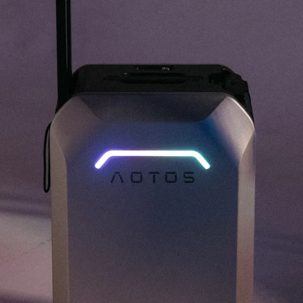 Smart Rideable luggage|App Control|Motor:200W|Speed:6mph|Mileage:6.2miles|Airline-Approved|Zipperless|ABS+PC|4″ solid tires||Weight: 17.3lbs|Max Load:242lbs|Battery:37V,2.5Ah|Charge time:3h|Electric Brake|Volume:31L|1-Year Warranty