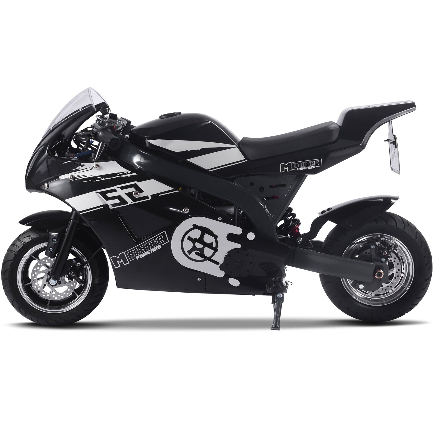MotoTec 1000W 48V Electric Superbike Black
