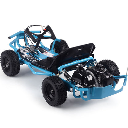 MotoTec Sandman Kids Gas Powered 52cc Go Kart 2-Stroke,Air Cooled,EPA Approved,Cruising Range:10-20 miles per tank,Top Speed:32mph Renovomotors