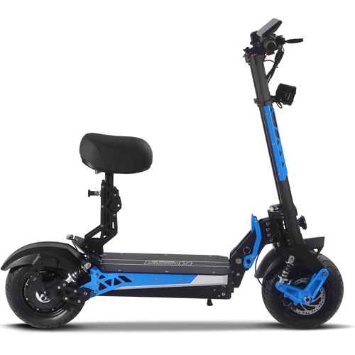 MotoTec scooter Switchblade 60v 4000w Lithium Electric Scooter Blue