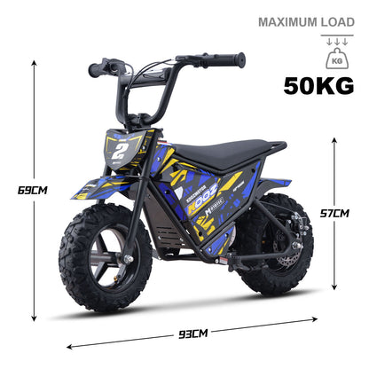 MotoTec 24v 250w Electric Mini Bike for Kids | Adjustable Speed | HP120E