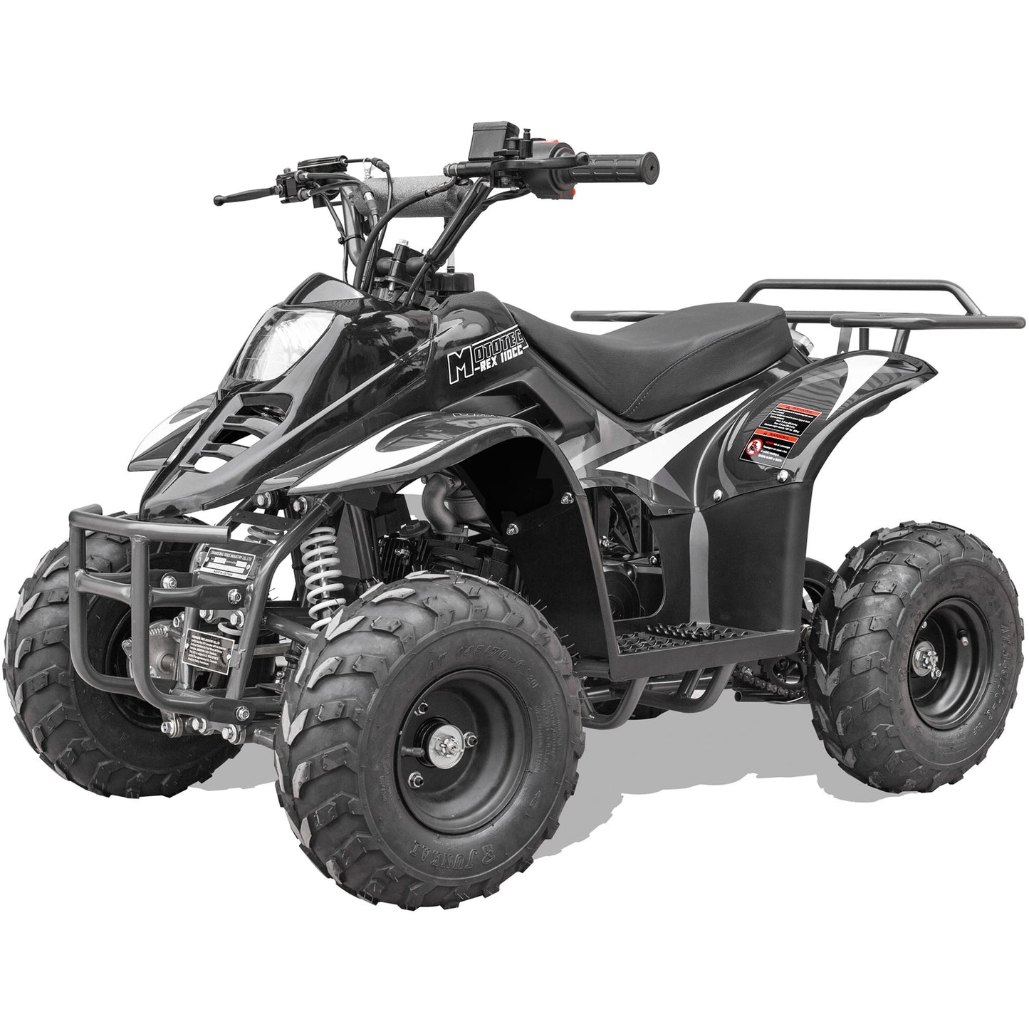 MotoTec Rex 110cc 4-Stroke Kids Gas ATV Black/Off Road Use Only