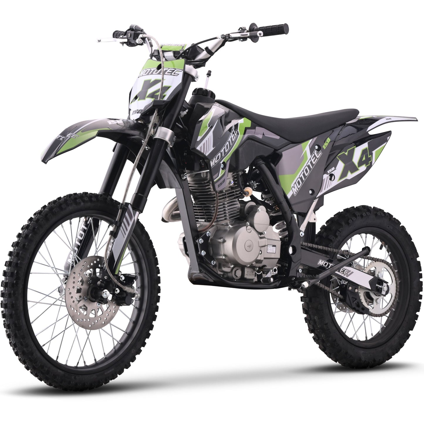 MotoTec X4 150cc 4-Stroke Gas Dirt Bike Black/Off Road Use Only