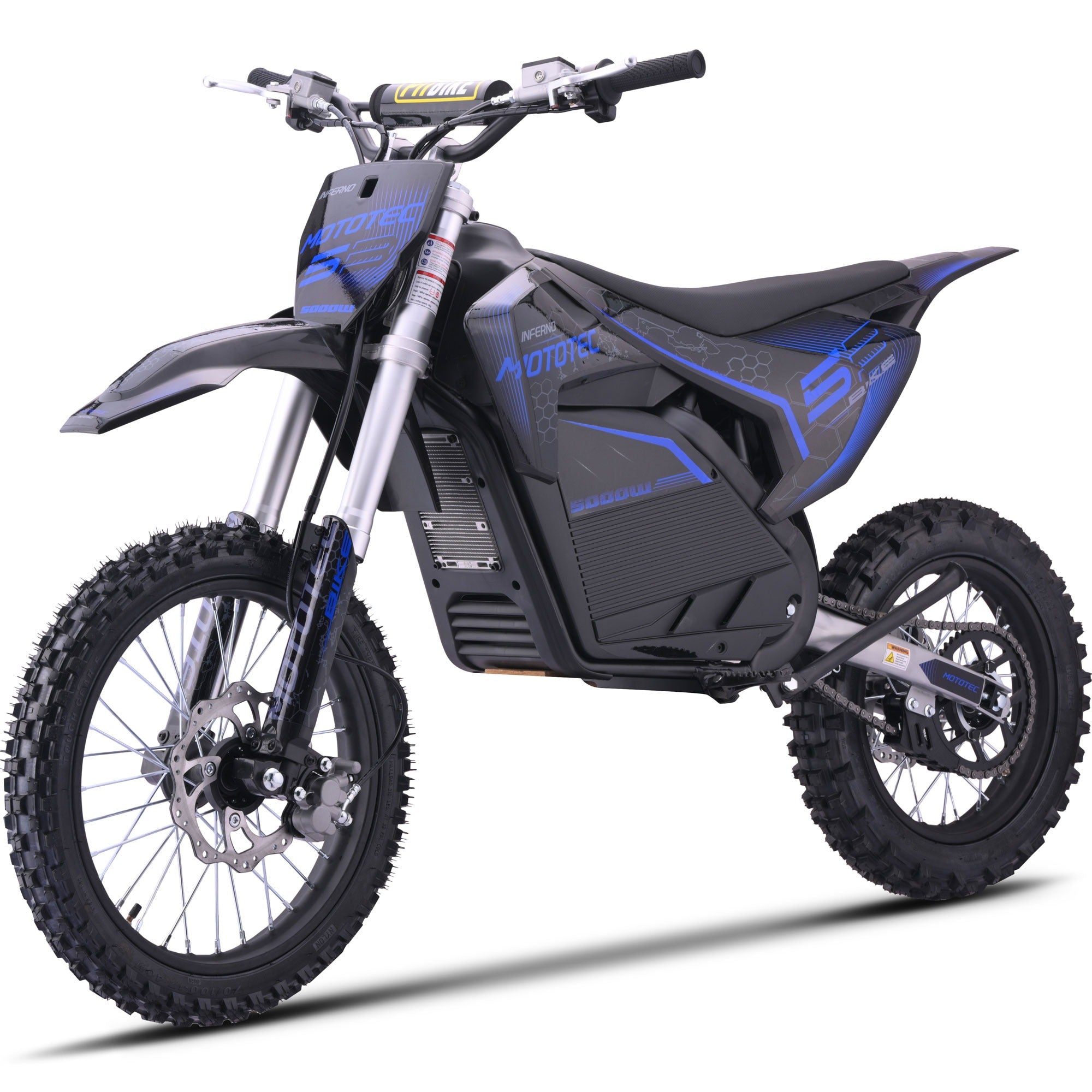MotoTec 72v Pro Electric Dirt Bike 5000w Lithium|Battery: 72 Volt 30ah Li-Ion|TopSpeed:50 MPH|Range:40miles|IP65|No Tax|1 Year Warranty