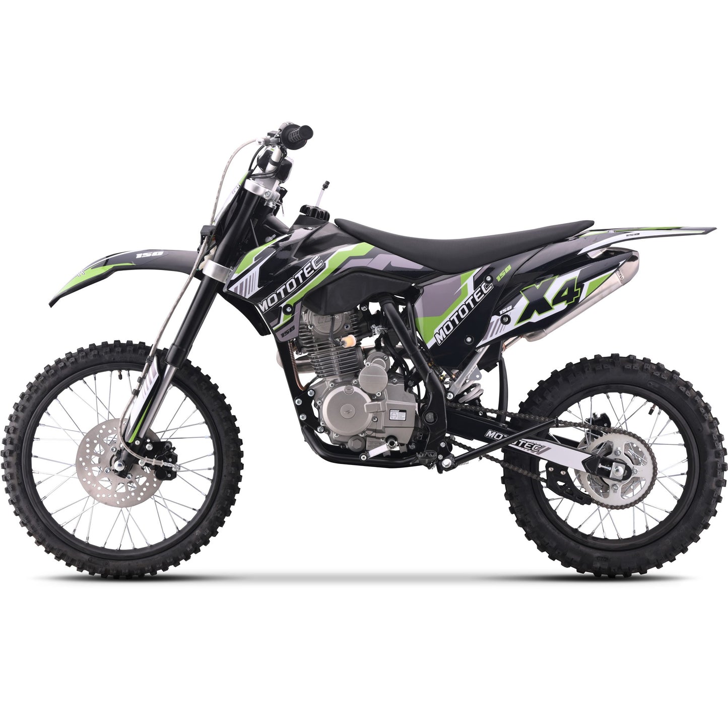 MotoTec X4 150cc 4-Stroke Gas Dirt Bike Black/Off Road Use Only