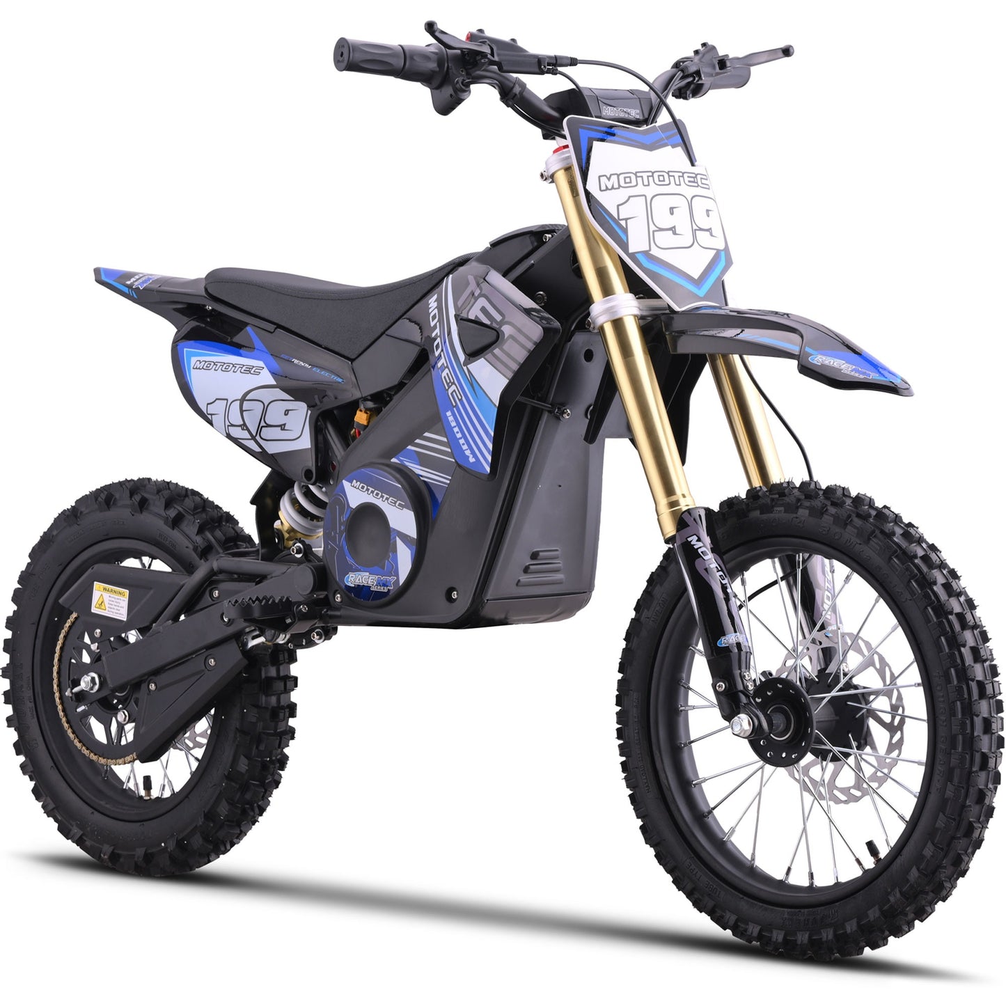 Mototec 48v Pro Electric Dirt Bike 1800w Lithium SteelAge-13+|Capacity:150 lbs|Speed-18 MPH|Rang-11 miles