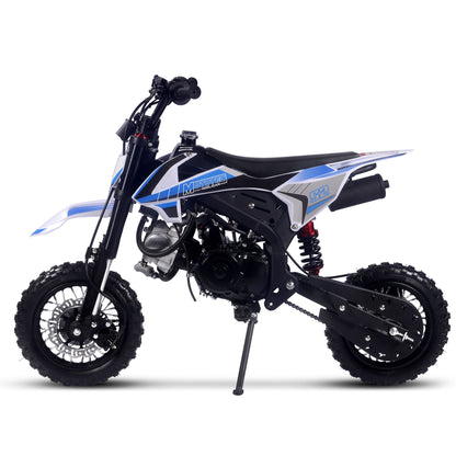 MotoTec Hooligan 72cc 4-Stroke Gas Dirt Bike Blue/Off Road Use Only