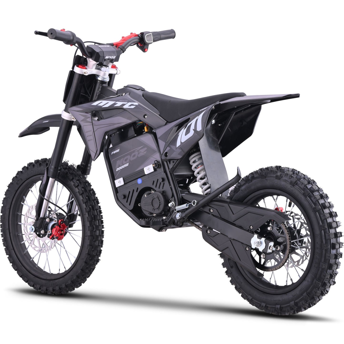 MotoTec 60v 2000w Pro Electric Dirt Bike Lithium Grey (HP115E)|Distance Per Charge: 10-18 miles|Top Speed: 40 MPH