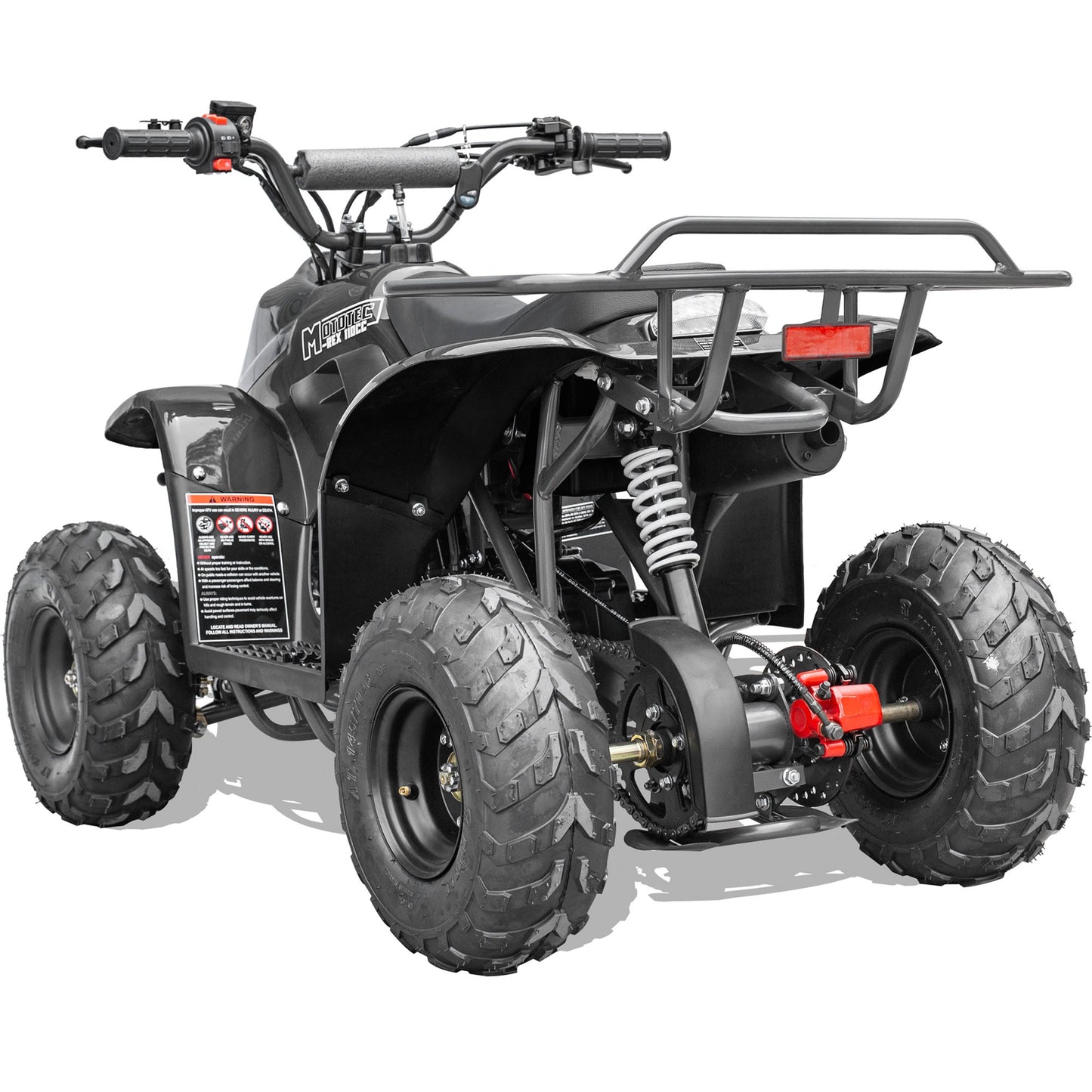MotoTec Rex 110cc 4-Stroke Kids Gas ATV Black/Off Road Use Only