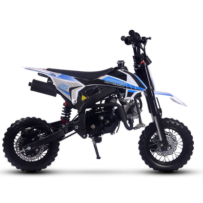 MotoTec Hooligan 72cc 4-Stroke Gas Dirt Bike Blue/Off Road Use Only