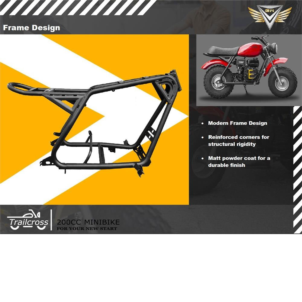 MotoTec 200cc Trailcross Mini Bike (6.5HP) – 40 MPH Off-Road Gas Mini Bike