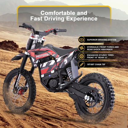 MotoTec 60V 2000W Pro Electric Dirt Bike | Off-Road Use Only