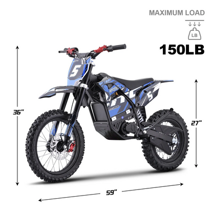 MotoTec 60V 2000W Pro Electric Dirt Bike | Off-Road Use Only