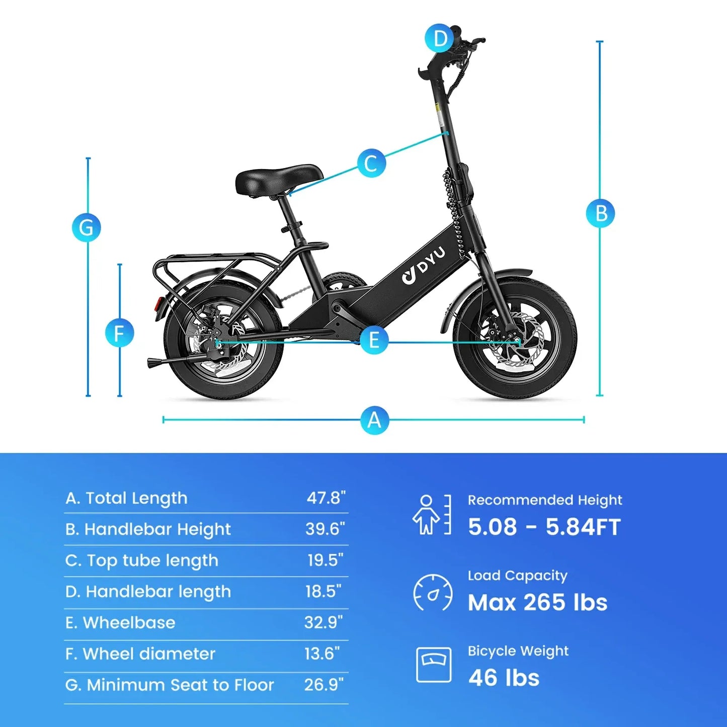 DYU C3 Folding Electric Bike | Compact Urban E-Bike