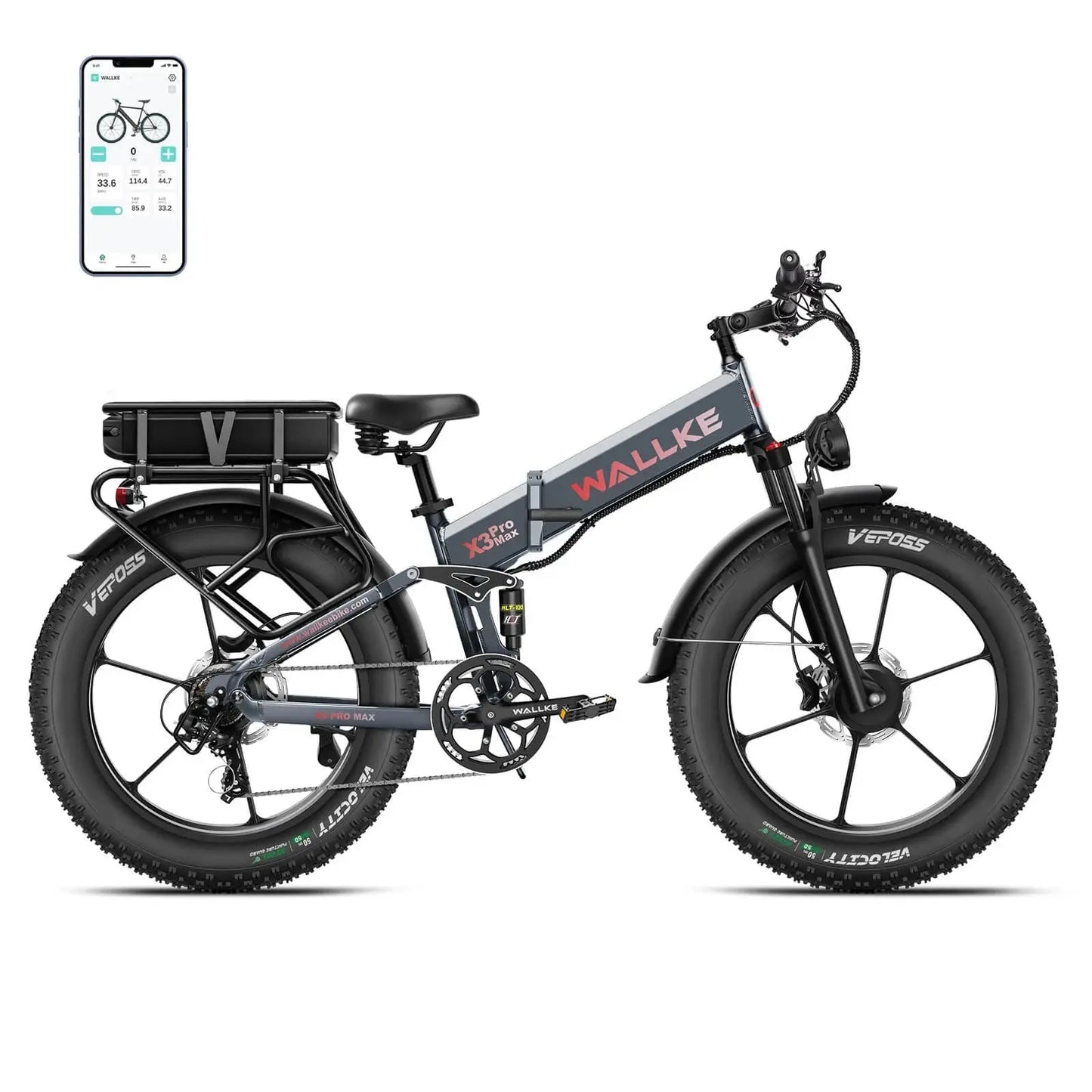2025 Wallke X3 Pro Max | 2800W Folding Ebike|33 mph|Climbing:40+°|Tires:26" x 4" Renovomotors