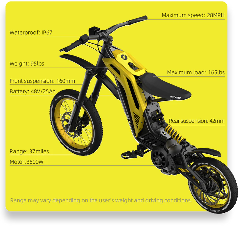 TITAONE S Electric Dirt Bike 3500W 48V 25Ah
