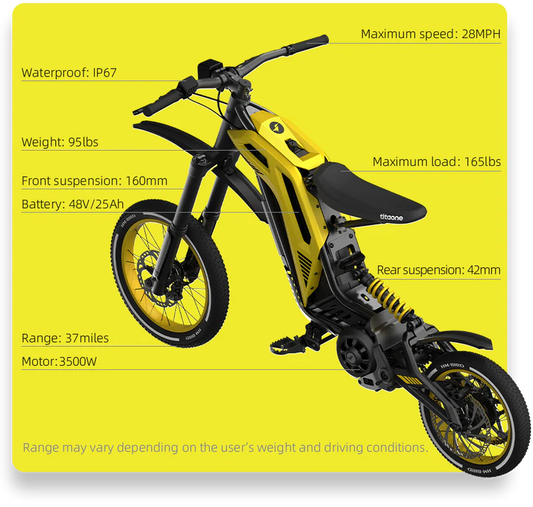 TITAONE S Electric Dirt Bike 3500W 48V 25Ah