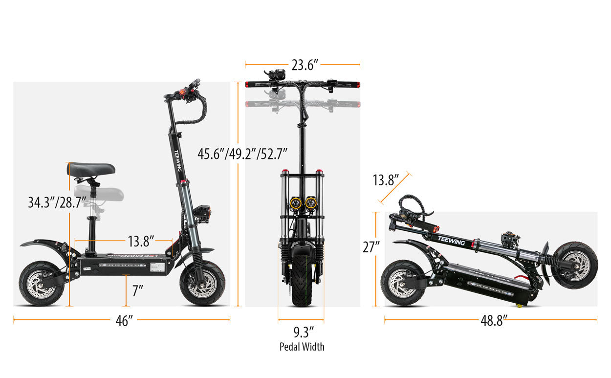 X3 3200W Dual Motor Teewing Electric Scooter Teewing