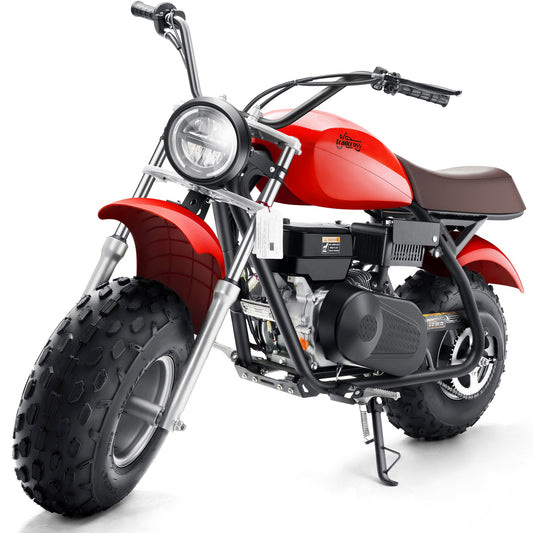 colem 50cc mini gas power dirt bikes Shulemin Kid Bike, 2-Stroke Gas Powered Kids Motorcycle with Off-Rode Tire Front Rear Disc Brakes Shock Absorption Pocket Motorbike Up to 35 Mph Max Load 330 LBS for STROKE ENGINE Kids Mini 50CC Gas Dirt