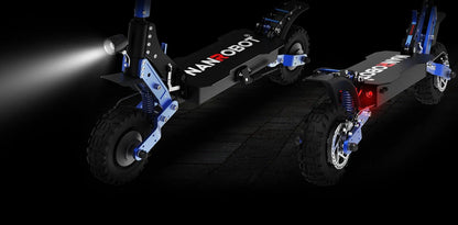 Nanrobot D4+3.0 |Dual motors, 1000 W × 2 (peak power)|52 V, 23.4 Ah lithium prismatic battery (EVE cells)|Up to 40 mph (≈ 64 km/h)|40 miles (on full charge)