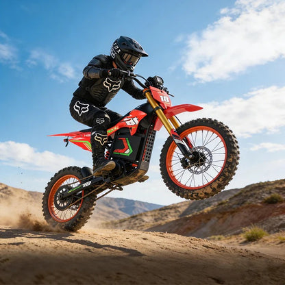 HappyRun F18 Electric Dirt Bike | 6000W Mid-Drive Motor | 46 MPH | 60V 30Ah Battery
