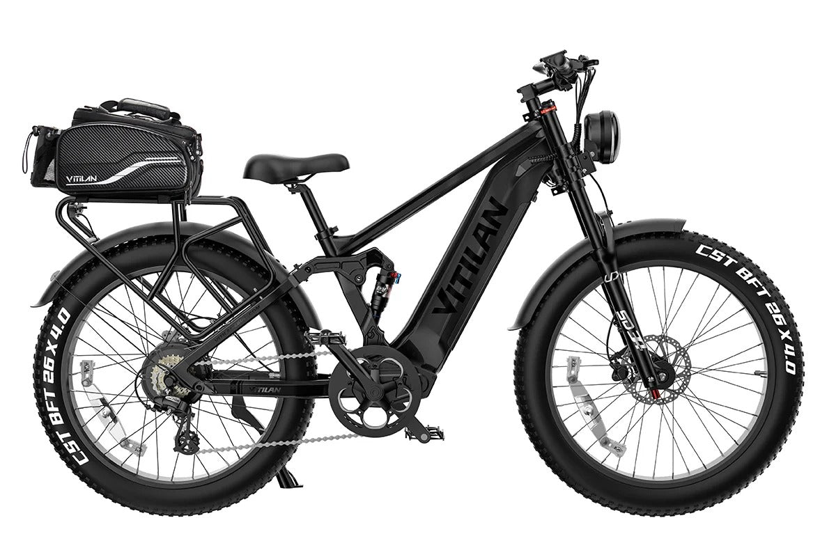 Vitilan T7 PRO Electric Bike | 1000W 52V Full Suspension E-Bike