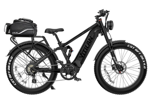 Vitilan T7 PRO Electric Bike | 1000W 52V Full Suspension E-Bike