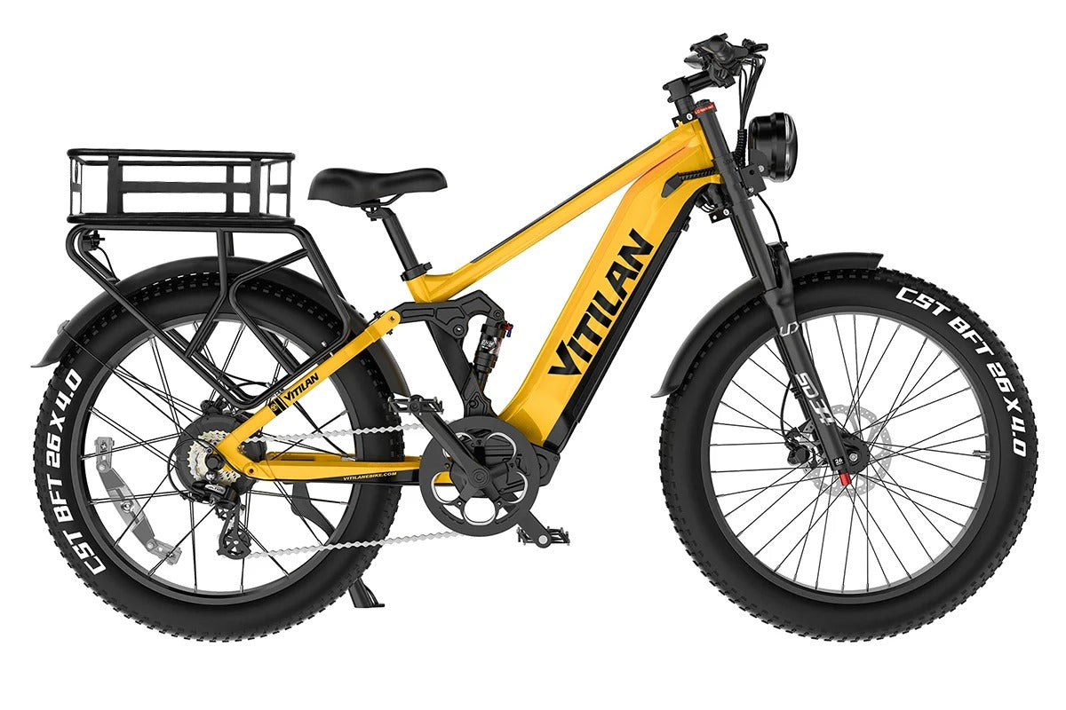 Vitilan T7 PRO Electric Bike | 1000W 52V Full Suspension E-Bike