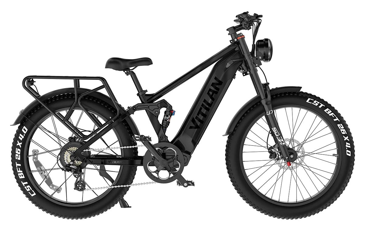 Vitilan T7 PRO Electric Bike | 1000W 52V Full Suspension E-Bike