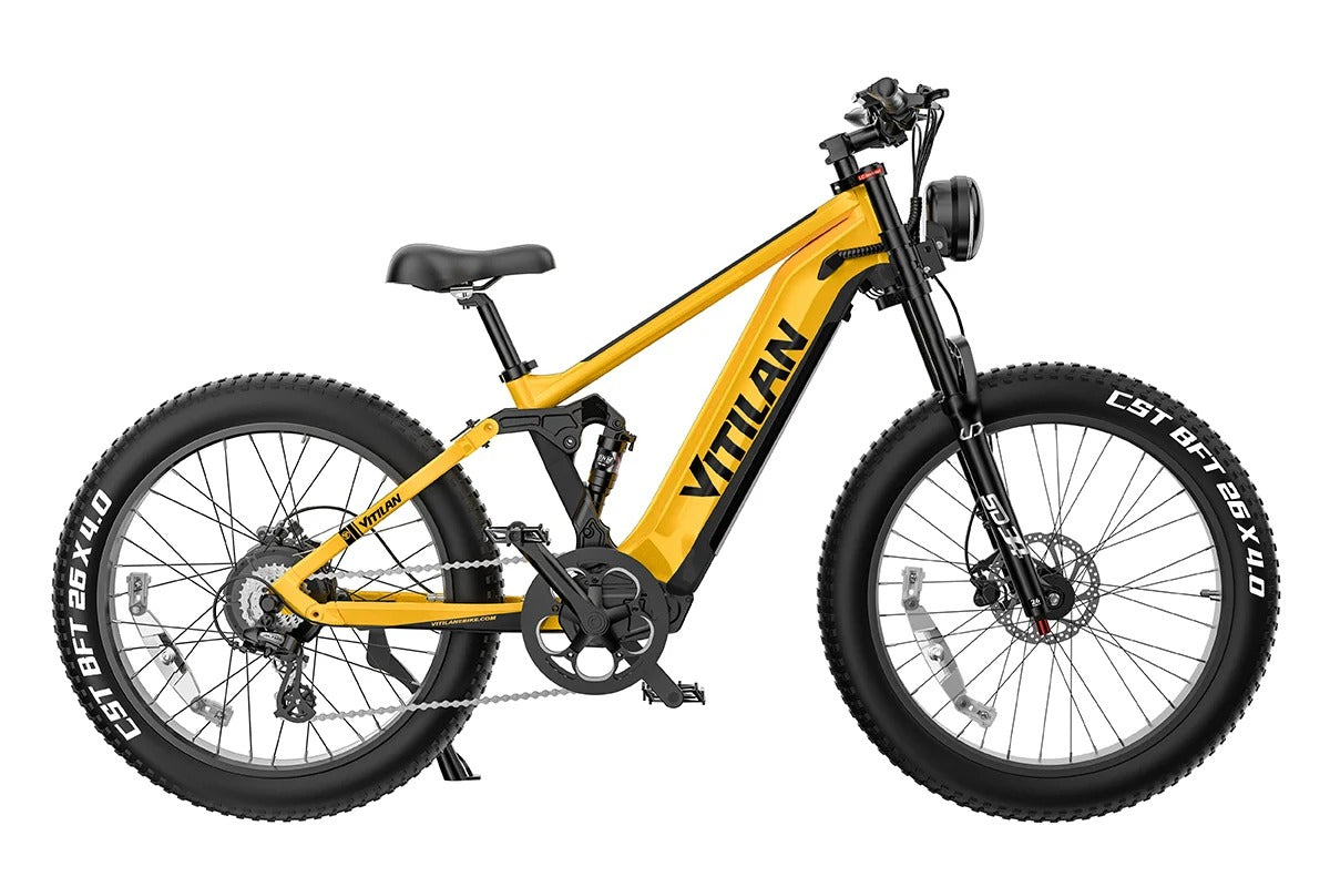 Vitilan T7 PRO Electric Bike | 1000W 52V Full Suspension E-Bike