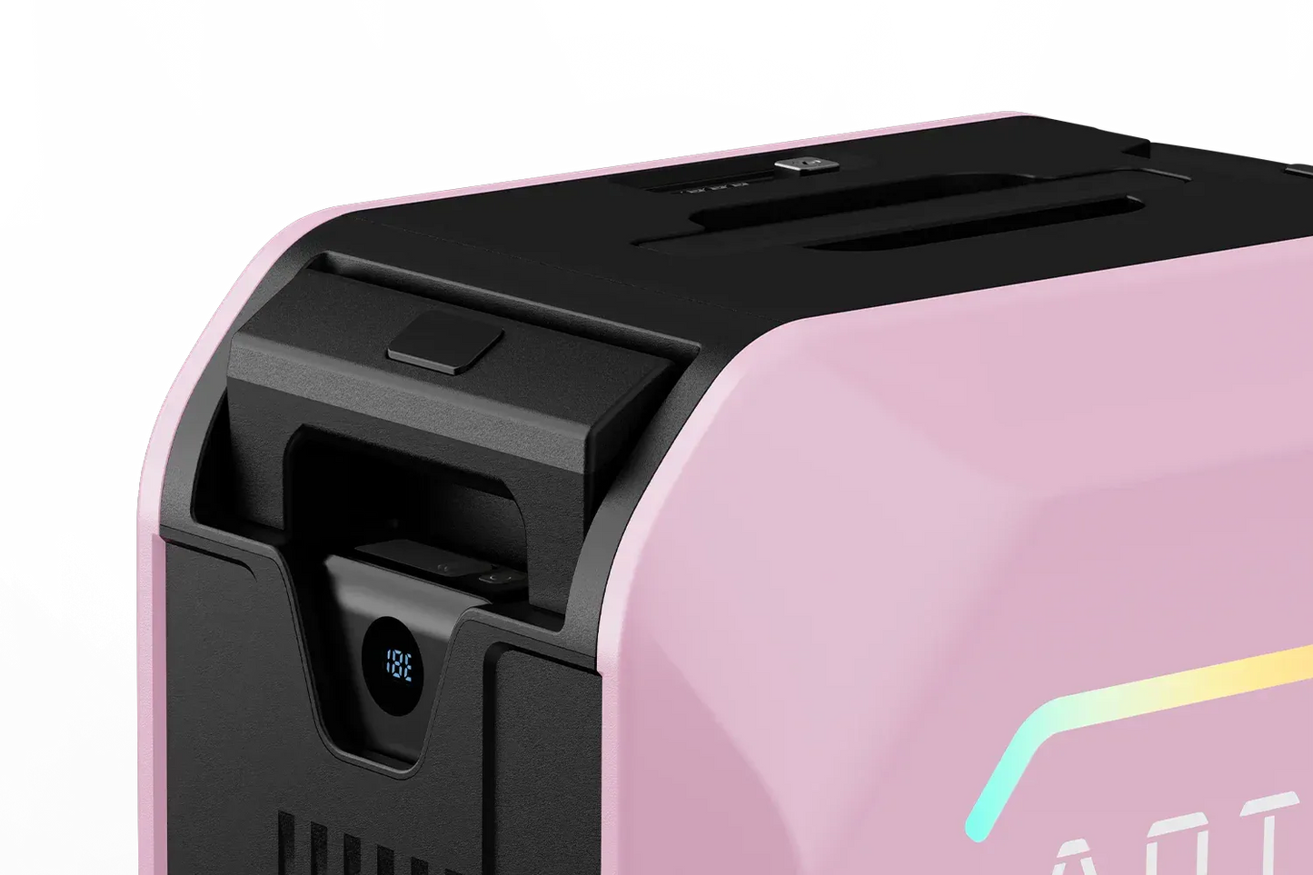 Smart Rideable luggage|App Control|Motor:200W|Speed:6mph|Mileage:6.2miles|Airline-Approved|Zipperless|ABS+PC|4″ solid tires||Weight: 17.3lbs|Max Load:242lbs|Battery:37V,2.5Ah|Charge time:3h|Electric Brake|Volume:31L|1-Year Warranty