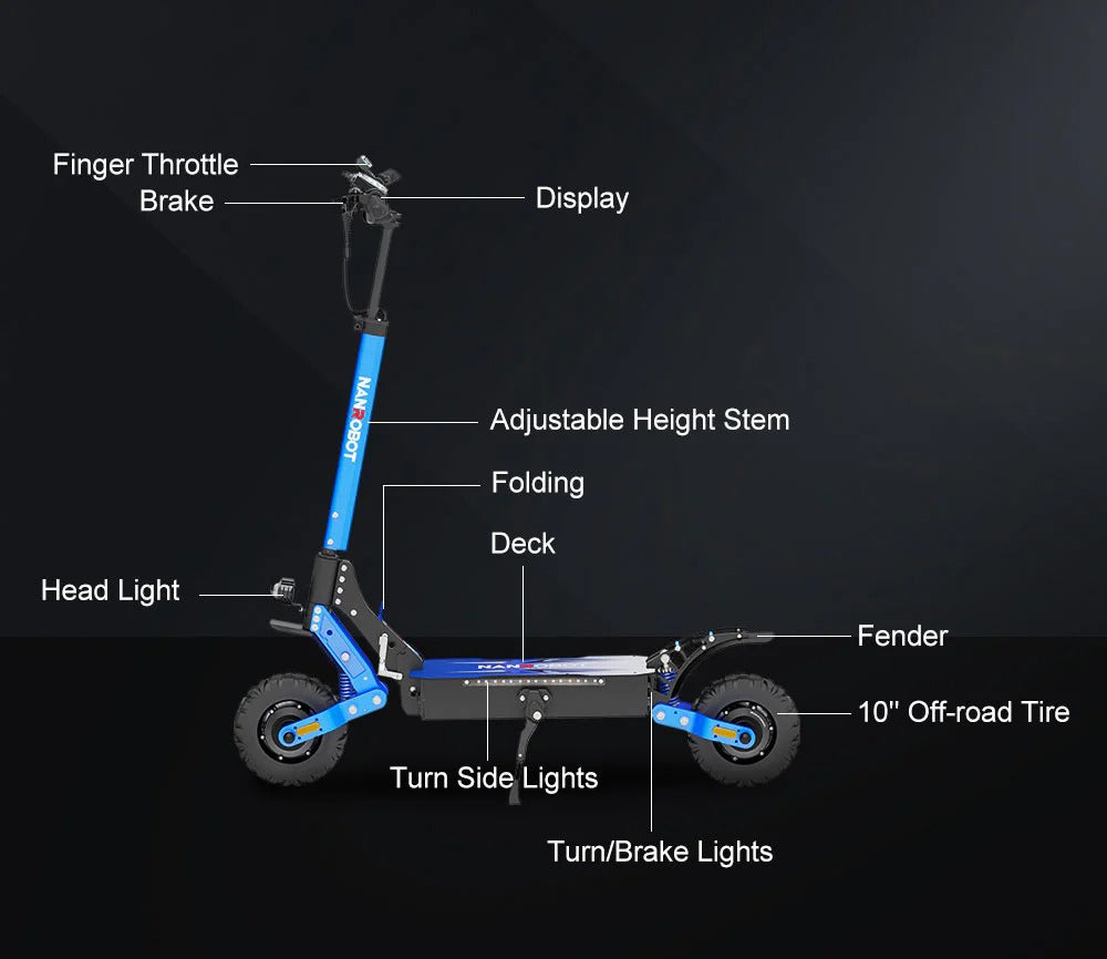 Nanrobot D4+ MAX Electric Scooter – Dual 1200W Motors, 40-Mile Range, 42 MPH Top Speed