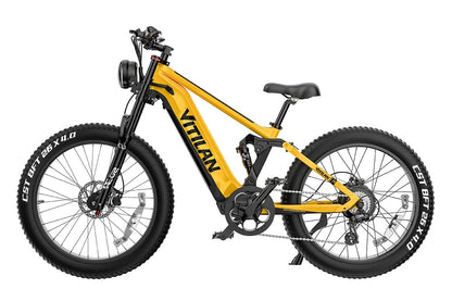 Vitilan T7 PRO Electric Bike | 1000W 52V Full Suspension E-Bike