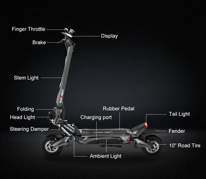 Nanrobot N6 72V Dual 3000W Electric Scooter – 50 MPH, 81 Mile Range, Dual Motors