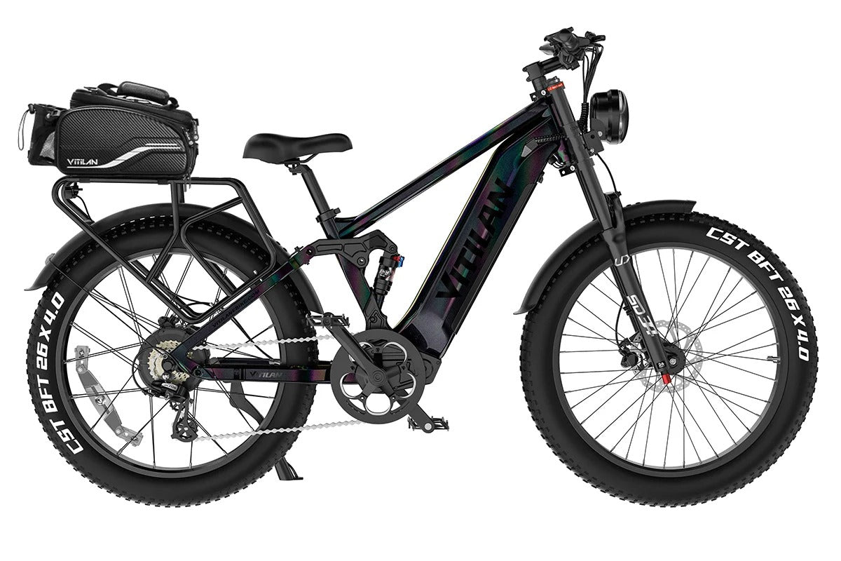Vitilan T7 PRO Electric Bike | 1000W 52V Full Suspension E-Bike