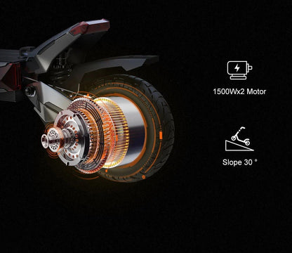 Nanrobot N6 72V Dual 3000W Electric Scooter – 50 MPH, 81 Mile Range, Dual Motors