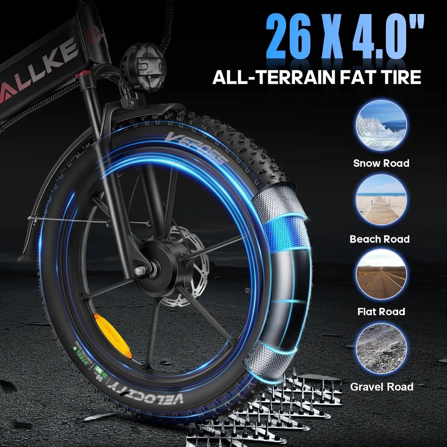 2025 Wallke X3 Pro Max | 2800W Folding Ebike|33 mph|Climbing:40+°|Tires:26" x 4" Renovomotors