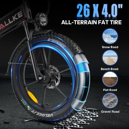 2025 Wallke X3 Pro Max | 2800W Folding Ebike|33 mph|Climbing:40+°|Tires:26" x 4" Renovomotors