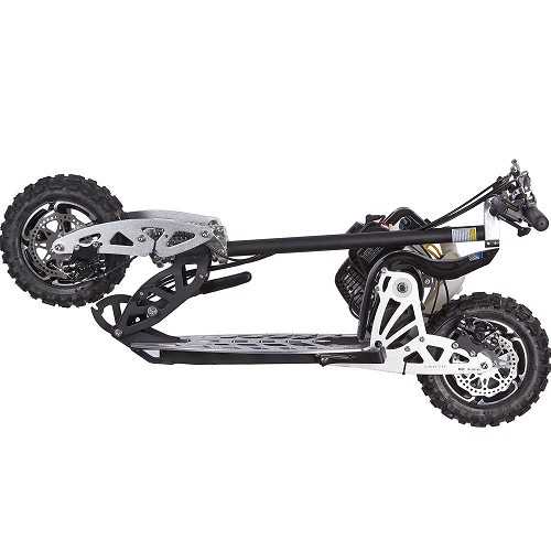 UberScoot 2x49cc Scooter Gas,2-Stroke,Max Load:265lbs,Speed:30mph,Range:20miles,Tires:11"