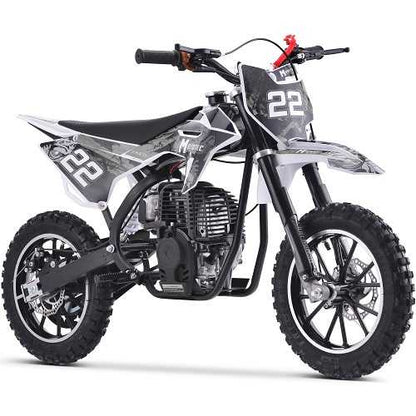 MotoTec Demon 40cc 4-Stroke Kids Gas Dirt Bike Blue Top Speed: 22 mph Cruising Range: 20+ miles per tank MotoTec