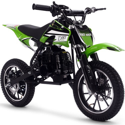 MotoTec Alien 50cc Kids Gas Dirt Bike – 25 MPH Automatic Green