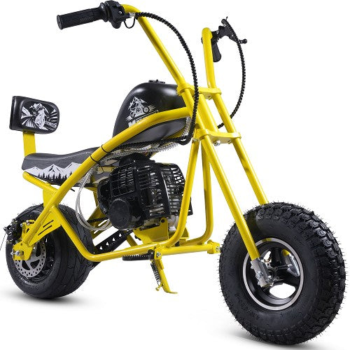 MotoTec 49cc Gas Mini Chopper V2 Black – 2-Stroke Kids Pocket Bike, Cruiser Style
