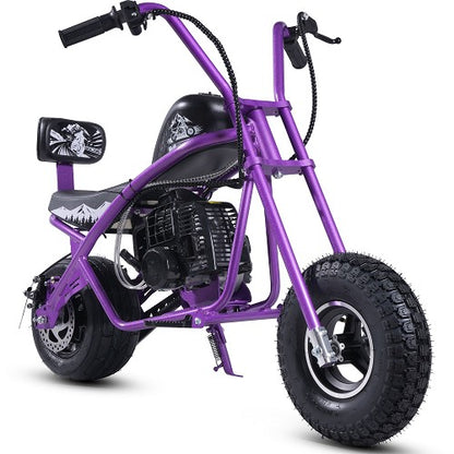 MotoTec 49cc Gas Mini Chopper V2 Black – 2-Stroke Kids Pocket Bike, Cruiser Style