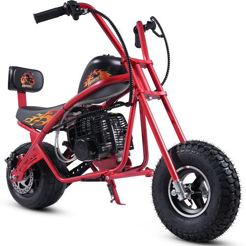MotoTec 49cc Gas Mini Chopper V2 Black – 2-Stroke Kids Pocket Bike, Cruiser Style